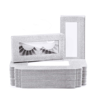 Boîte en carton transparente avec fenêtre pour cosmétiques, logo personnalisé, paillettes argentées, fabrication chinoise, emballage recyclable et écologique