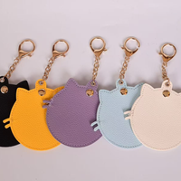 NOUVEAU Étui protecteur pour badge en forme de chat mignon avec porte-clés pour porte-clés chat de dessin animé de 58 mm