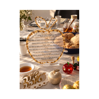 Panneau de bénédiction de table en acrylique Lucite, motif Pomme Simanim, pour Rosh Hashanah, Nouvel An juif, Prière hébraïque, Décoration de table de fête, Judaica