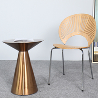 Mini table basse de luxe en acier inoxydable doré Console latérale ronde moderne pour meubles de maison d'intérieur de salon