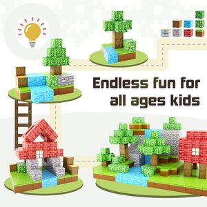 Bloques de Construcción Magnéticos, Juego de Construcción Montessori >14 Años, Juguetes Sensoriales, Cubo de Actividades, Juguetes de Construcción de Plástico, STEM Educativo - Product Image 1