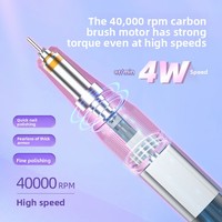Machine à ongles électrique 40000 tr/min, batterie 2600 mAh Type-C, autonomie 12h, écran LCD, stylo en aluminium F/R, kit de manucure professionnel