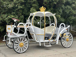 Charrette royale de mariage en forme de citrouille pour princesse, chariot électrique de tourisme à chevaux - Product Image 4