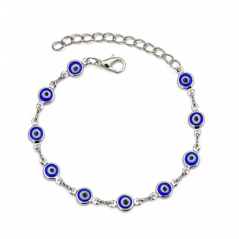 Wholesale India High Quality Jewelry Trendy Stackable Hamsa Evil Eye Gold Plated Charms Lucky Bracelets for Girls
