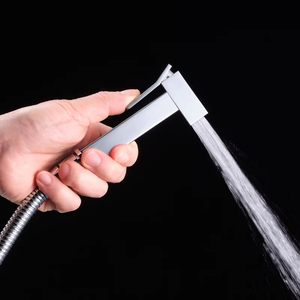 Modern Chrome Plated <strong>Square</strong> Wall Mounted Bidet Toilet Faucet Hand Muslim <strong>Shattaf</strong> Spray Brass for Hotels-Factory Wholesale - Product Image 4