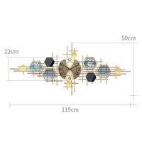 Kreative Luxus-Metall-Wanduhr, große, geräuschlose Einseitige Uhr mit abstraktem Zeiger-Design im traditionellen Stil für die Heimdekoration