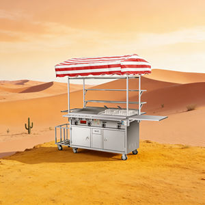 Carrito de Comida Móvil para Exteriores de Acero Inoxidable, 4 Ruedas, Convertible, Resistente a la Oxidación, con Calentador y Parrilla Integrados, 2 Años de Garantía - Product Image 4