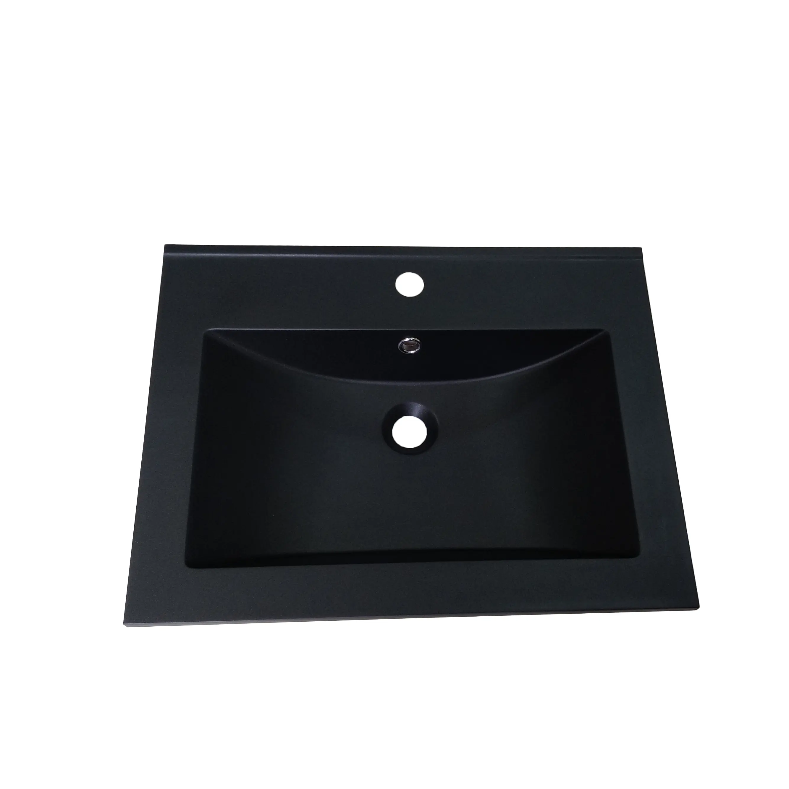 Hangzhou sanitaires lavabo fournisseur résine bassin mat noir lavabo monotrou lavabo pour le lavage du visage