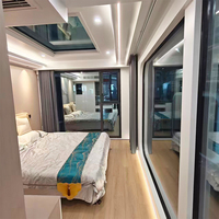 Maison capsule spatiale en acier imperméable à vendre, maison préfabriquée modulaire portable pour hôtel de plage, camping en montagne, éco-resort