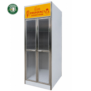 Ducha de Emergencia Industrial Cerrada con Doble Puerta y Lavacabezas para Plantas Químicas, ANSI Z358.1 - Product Image 4