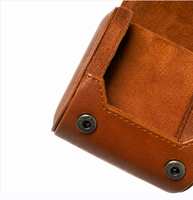 Étui à montre vintage en cuir PU, logo personnalisé, boîte de rangement rigide pour une seule montre, pour les voyages et la maison