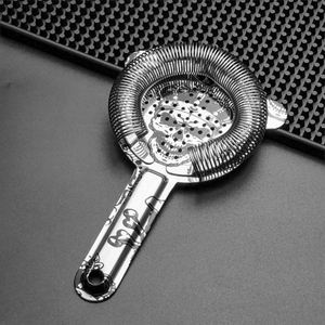 Colador de cócteles Hawthorne Celabrase de acero inoxidable con diseño de calavera grabada, de 2 puntas y resorte de alta densidad, para venta al por mayor - Product Image 1