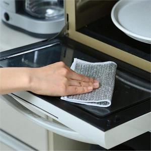 Doppio panno d'argento canovaccio doppio addensato Non olio di pulizia <span class=keywords><strong>per</strong></span> rimuovere grasso acciaio filo piatto di stoffa fabbrica - Product Image 2