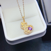925 argent Sterling naturel améthyste pendentifs Vintage cristal violet pierres précieuses bijoux pour femmes pendentifs fins et breloques