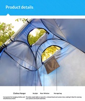Tente de douche portable pliable en polyester, abri de change imperméable 2000-3000mm pour camping, bain et toilettes