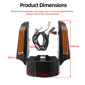 Luces LED de extensión de guardabarros trasero para motocicleta, luces de señal de giro y freno para Harley Road Glide 2008-2013 2014-2022, lente roja, ámbar y ahumada - Product Image 5