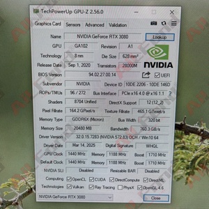 Tarjeta Gráfica RTX 3080 Founders Edition 20GB GDDR6X GPU para Plataforma de Trabajo Profesional - Product Image 2