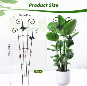 Lot de 2 treillis de jardin extensibles en métal, finition laquée, support robuste pour plantes grimpantes d'intérieur, fleurs, vigne, lierre, attaches incluses - Product Image 3