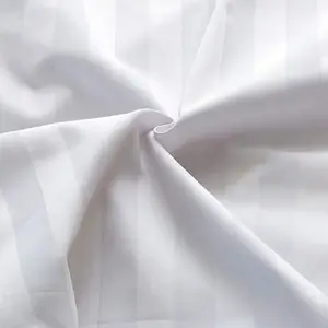 Роскошное Полноразмерное белое постельное белье SANHOO из 100 хлопка для отеля, Комплект постельного белья в полоску с 300 нитями