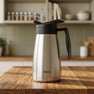 Coffret de design allemand : Cafetière, Thermos, Carafe, Bouteille isotherme en acier inoxydable à double paroi, isolée sous vide, écologique, 6-12 heures - Product Image 3