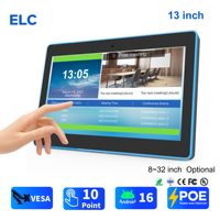 WA1389T Tableta de 13.3 Pulgadas RK3567S 75*75 con Montaje en Pared, Pantalla Táctil, Luz LED, 4+32GB, Wifi6, 5.0MP, NFC, POE, Android