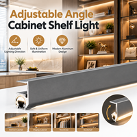 Profilé LED en aluminium pour éclairage d'angle réglable d'armoires, étagères et vitrines YB1001-35-1