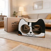 Lit pour chat en carton ondulé de luxe, écologique, toutes saisons, type tête de chat, pour usage intérieur, griffoir, Pet-cheer MJ050 1,5 kg, jouets à la catnip