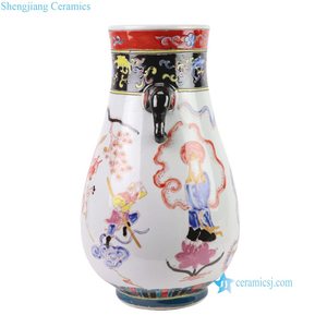 Período <span class=keywords><strong>de</strong></span> Kangxi, colorido <span class=keywords><strong>viaje</strong></span> <span class=keywords><strong>de</strong></span> porcelana al oeste, motivos <span class=keywords><strong>de</strong></span> figuras, manijas <span class=keywords><strong>de</strong></span> cabeza <span class=keywords><strong>de</strong></span> <span class=keywords><strong>elefante</strong></span>, jarrón <span class=keywords><strong>de</strong></span> cubo <span class=keywords><strong>de</strong></span> bendición para Villa, a la moda - Product Image 2