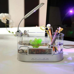 Mini Aquarium Aquarium Usb Aquarium Met Led Lamp Licht Lcd-scherm En Klok Aquarium Aquarium Vissen Tanks - Product Image 4