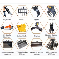 Accessoires pour mini-excavatrice de 0,8 tonne, service après-vente gratuit, prix de la mini-excavatrice avec cabine