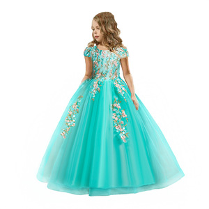 New Design Formal Eco-Friendly Summer Girls' Floral Dresses 12yr Children's Ankle-Length Ball Gown - Product Image 3
