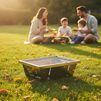 Table de barbecue pliante en acier inoxydable IGT pour camping, réchaud extérieur avec design intégré pour barbecue, cuisson du thé, pique-nique, jardin