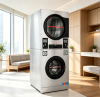 Electric Coin Operated Washing Dryer Combo Commercial Stainless Steel Heavy Load Laundry Equipment for Laundromat Apartment