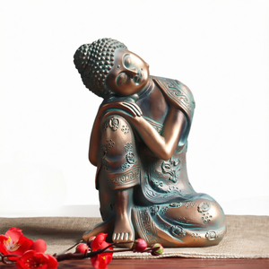 Estatua de Buda de Resina del Sudeste Asiático, Figura Sentada Hecha a Mano y Recubierta, Decoración para el Hogar, Sala de Estar - Product Image 1