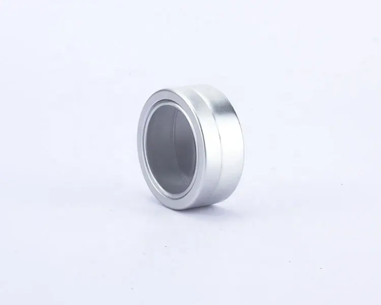 Custom 10ml 15ml 20ml Gift Packing Silver Aluminum Canister Round Tin Can With Window