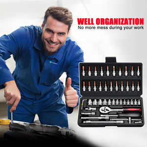 Inch Ratchet Wrench Set Metric Hex Bit <b>Socket</b> Set Mechanic Tool Kits for Auto Repair Vehicle Tools - Product Image 3
