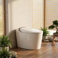 S037 Toilette intelligente de haute qualité à poser au sol avec bidet automatique, réservoir encastré, siphon en P inclus, télécommande, en céramique