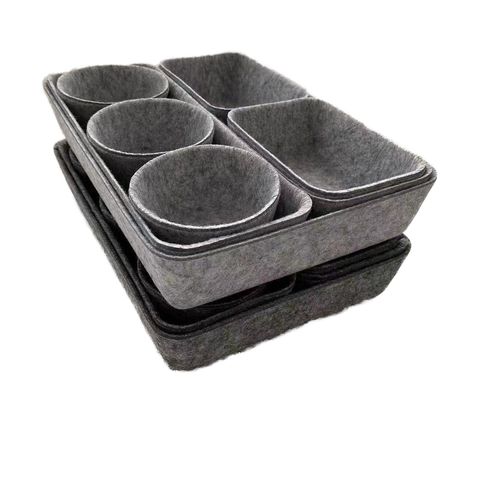 8-Piece RPET Fabric Storage Box Organizer Integrated Desktop Drawer for Office & Miscellaneous Storage Felt Set