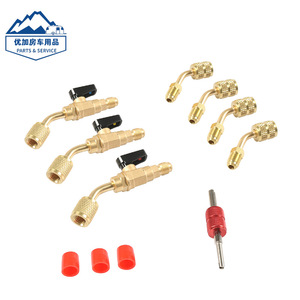 Kit de vanne de réfrigérant RV 1/4 à 5/16 SAE en laiton pour système de climatisation de caravane - Product Image 5