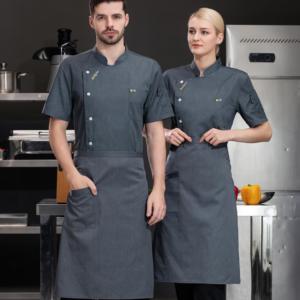 Uniformi da Bar Più Popolari per Donne e Uomini, Giacca da Chef a Maniche Corte, Abbigliamento per Hotel, Design con Pantaloni, Uniformi da Chef Femminili - Product Image 2