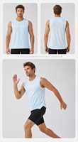 Débardeur Homme Sportif Premium Léger et Respirant en Tissu Mesh Coupe Slim, Personnalisable avec Logo OEM, Séchage Rapide