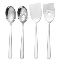 Mini spatule en acier inoxydable 304, design patte de chien, 9,3 pouces, petite spatule solide en acier inoxydable, spatule en métal à bord fin