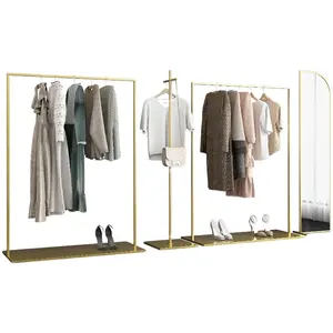 Alta Qualidade Golden Clothing Hanger Clothing Rack Exibindo Vestuário e Acessórios Design Simples Elegante para Lojas de Roupas