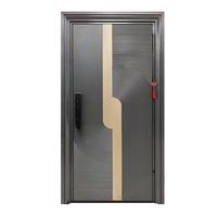 Porte d'entrée double style français Skyland en bois avec pivot en fer forgé et matériau en fibre de verre et acier