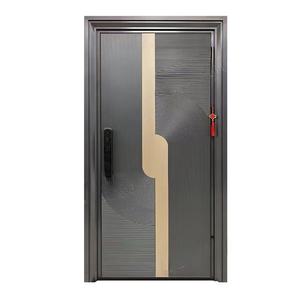 Porte d'entrée double style français Skyland en bois avec pivot en fer forgé et matériau en fibre de verre et acier - Product Image 1