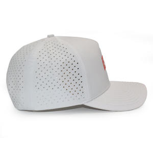 OEMメンズポリエステルTPULOGOレーザーカットグリッドアスレチックギアクイックドライ56パネルサッカークラブゴルフハットキャップスクエアレーザー穴付き - Product Image 2