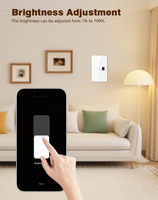 Interrupteur intelligent Wi-Fi Hooanke standard US avec prise en charge Alexa, boîtier en verre trempé et en polycarbonate, portée de 15 m, 8 A, 240 V