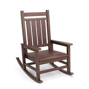 Chaises berçantes modernes pliantes en bois et en plastique écologique pour arrière-cour chaises de jardin pour patio extérieur - Product Image 1