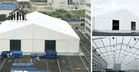 Structure de tente industrielle en aluminium sur mesure, type extensible, imperméable, ignifuge, en PVC, pour entrepôt, exposition, stockage extérieur