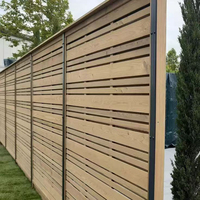 Clôture en aluminium durable à lattes horizontales larges, écran métallique sur mesure pour la sécurité des extérieurs de la maison et des jardins